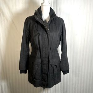 Barbour Women’s Black Jacket Hoodie Quilted Lining US Sz 8